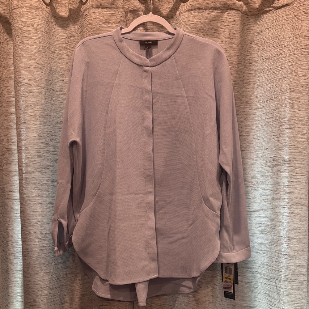 Alfani Light Blue Textured Top - Picture 1 of 10